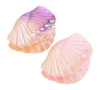 CHICAMPERA Seashell Hair Clips with Large Clip Structure 2pcs and Firm Grip, Resin Material, Ocean Style Marble Pattern, for Vacation Outfits and Social Events