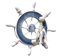 CHICAMPERA Ship Wheel Model Steering Wheel Craft Mediterranean Style Wall Decoration Theme Ornament for Home Office Color