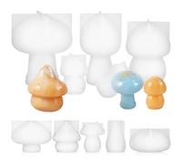 CHICAMPERA Silicone Mushroom Moulds and Home Decorations for Table Decorations with Exceptional Durability and Smoothness 10 Pcs Creative 3D Casting Molds for Epoxy Resin Craft