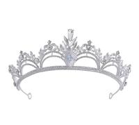 CHICAMPERA Silver Crystal Rhinestone Tiara Headband for Women with Zinc Alloy Material and Practicality, Classic Princess Style Bridal Hair Accessory Suitable for Halloween and Competitions
