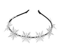 CHICAMPERA Silver Snowflake Christmas Hair Hoop, Adorable Non-fading Cloth Headband, Eye-catching Design for New Year's Eve Party and Holiday Celebrations