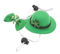 CHICAMPERA St Patrick's Day Dog Costume Set with Irish Shamrock Top Hat and Adjustable Bow Tie Collar for Pets Party Accessories