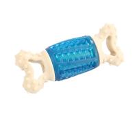 CHICAMPERA Sturdy Blue Dog Chew Bone Shape Made of Plastic for Pet Playing and Chewing, Squeaky Sound Prevents Destructive Behaviour and Supports Puppy Teething