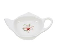 CHICAMPERA Tea Bag Tidy Dish Ceramic Teapot-shaped Tea Bag Coaster, Multi-purpose Storage Dish for Kitchen and Living Room, White, Lightweight with Fine Workmanship