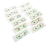 CHICAMPERA Temporary Tattoos with Shamrock Designs St Patricks Day Face Stickers Comfortable Paper and Pvc Material, 12 Sheets Unique Irish Festival Party Look for Parade and Performances