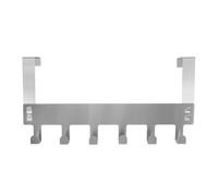 CHICAMPERA The Door Hooks with 6 Stainless Steel Coat Hooks for Hanging Keys and Accessories, Space Optimisation and Stylish Integration for Bathroom and Entryway, Silver Metal Finish