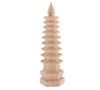 CHICAMPERA Tower Figurine 9-Tier Mini Pavilion Sculpture 12Cm Agarwood Wood for Home Office Feng Shui Garden Ornament