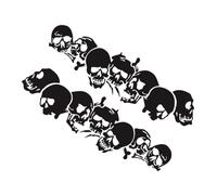 CHICAMPERA Universal Car Body Sticker PVC Decal with Seven Skull Heads Pattern, Compact and Well Polished, Black Cool Decorative Car Decal for Vehicle Exterior Accessories