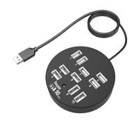 CHICAMPERA USB 2.0 Hub 10 Ports USB Expansion Hub with Plastic and Metal Construction Stable Operation and Backward Compatible for Laptop Use and Business Trips
