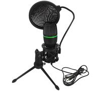 CHICAMPERA USB Gaming Microphone Condenser Mic Triangle Bracket and Complete Data Cable Black Noise Reduction for Desktop Computer Use