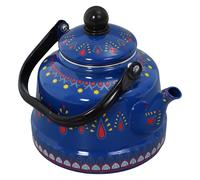 CHICAMPERA Vintage Enamel Tea Kettle 2.5l Capacity Blue Stove Top Kettle with Quick Heating and Multi-Functional Features for Home Kitchen Use