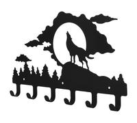 CHICAMPERA Wall-Mounted Coat Hook Wall Clothes Hooks 4.5x2x1.5inch Iron Decorative Hanging Small Items Creative Howling Wolf Design to Decorate Your Room
