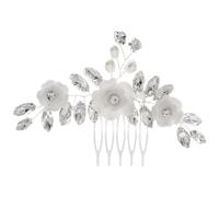 CHICAMPERA Wedding Bridal Hair Comb White Crystal Side Comb with Rhinestone Flower Design Metal Material Suitable for Hair Types for Birthday and Holiday for Women