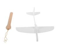CHICAMPERA White Foam Airplane Flying Paintable Throwing Glider Plane for Outdoor Use Easy Assembly Beginner-friendly Unfinished DIY Plane Sleek White Design