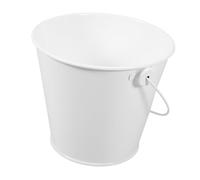 CHICAMPERA White Metal Oil Bucket for Grease Collection High-temperature Grease Catcher for Grill Frying Large Capacity Pail for Backyard Bbqs Kitchen Use
