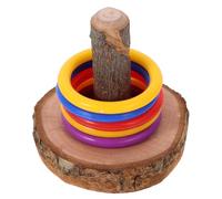 CHICAMPERA Wooden Bird Training with Wear and Break Resistance Assorted Colour Rings for Daily Play Training and Playground Adventuring to Solve Puzzles and Enhance Random Color