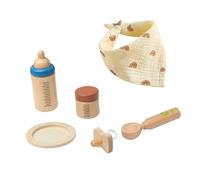 CHICAMPERA Wooden Bottle Feeding for Educational Role Play Feeding Set Pretend Play Accessories for Motor Skills Development and Fun Learning