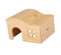 CHICAMPERA Wooden Hamster Hideout Small Pet House for Guinea Pigs and Mice Bite-resistant Natural Wood Cabin Comfortable Private Nest for Small Rodents DIY Paintable and Easy to Clean
