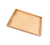 CHICAMPERA Wooden Montessori Teaching Aid Tray with Handles Multi Purpose Storage Container and Crafting Organizer for Drawing Supplies and Serving Fruits