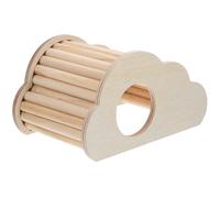 CHICAMPERA Wooden Small Pet Hideout for Guinea Pigs and Small Pets with Ladder and Teeth Grinding Feature, Easy to Clean Khaki Wooden Hamster Nest Hideaway for Cozy Rest and Play