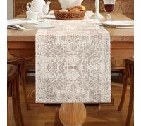 Chicamy Boho Vintage Country Style Washable Linen Geometry Turkish Tablecloth - 13 x 72 inch, Tabletop Decor for Farm