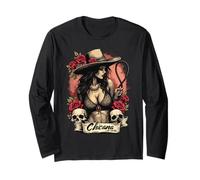 Chicana Con Sazón Vaquero Rodeo Art Long Sleeve T-Shirt