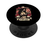 Chicana Con Sazón Vaquero Rodeo Art PopSockets Adhesive PopGrip