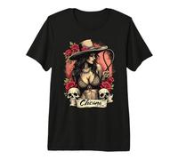 Chicana Con Sazón Vaquero Rodeo Art Premium T-Shirt