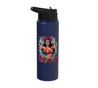 Chicana Mexican Latina Luchadora Power Stainless Steel Insulated Water Bottle