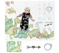 ChicAppeal Premium Baby Milestone Blanket Animal Motif "Dinosaur", 30 x 40 Inches, Extra Soft, Milestone Blanket, Birth Blanket for Baby and Children, Gift for Newborns