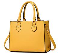 CHICAROUSAL Crossbody Purses and Handbags for Women PU Leather Tote Top Handle Satchel Shoulder Bags, Liz Mustard Yellow