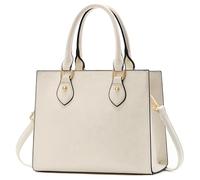 CHICAROUSAL Crossbody Purses and Handbags for Women PU Leather Tote Top Handle Satchel Shoulder Bags, Pearlescent Beige