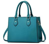 CHICAROUSAL Crossbody Purses and Handbags for Women PU Leather Tote Top Handle Satchel Shoulder Bags, Blue Green