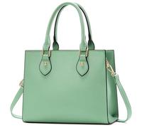 CHICAROUSAL Crossbody Purses and Handbags for Women PU Leather Tote Top Handle Satchel Shoulder Bags, Grey Mint Green, Crossbody Purses for Women