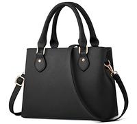 CHICAROUSAL Purses and Handbags for Women Leather Crossbody Bags Women's Tote Shoulder Bag, Black Cc