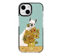 ChiCaseVer for iPhone 14 Case, Whimsical Llama & Sunflower Pattern in Van Gogh Style, Artistic Soft Slim TPU Protective Cover with Shock-Absorbing TPE Strips & Camera Lens Protection for Women