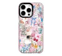 ChiCaseVer for iPhone 15 Pro Max Case, Pink Romantic Collage Pattern with Ballerinas & Christmas Trees, Inspirational Soft Slim TPU Protective Cover with Camera Protection for Teens