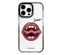 ChiCaseVer for iPhone 16 Pro Case, Laaa Tongue Out Lips Pattern, Military-Grade Drop Protection, Cute Sassy Soft Slim TPU Protective & Camera Lens Protection for Women Girls
