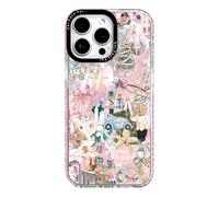 ChiCaseVer for iPhone 16 Pro Case, Pink Whimsical Christmas Collage Pattern with Ballerinas & Teddy Bears, Festive Soft Slim TPU Protective Cover with Camera Protection for Teens
