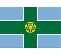 Chicbanners 2 x Derbyshire County Flags 200mm wide Gloss Vinyl Bumper Sticker Self Adhesive Gloss Sticker 200mm x 84mm