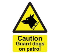 Chicbanners Caution Guard Dogs On Patrol Warning Safety Sign Self Adhesive Gloss Sticker 160mm x 125mm