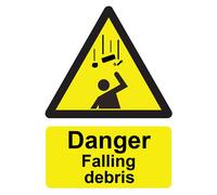 Chicbanners Danger Caution Falling Debris Warning Safety Sign Self Adhesive Gloss Sticker 160mm x 125mm