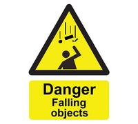 Chicbanners Danger Caution Falling Objects Warning Safety Sign Self Adhesive Gloss Sticker 160mm x 125mm