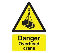Chicbanners Danger Caution Overhead Crane Warning Safety Sign Self Adhesive Gloss Sticker 160mm x 125mm