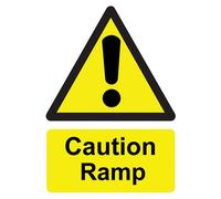 Chicbanners Danger Caution Ramp Warning Safety Sign Self Adhesive Gloss Sticker 160mm x 125mm