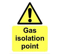 Chicbanners Danger Gas Isolation Point Safety Warning Safety Sign Self Adhesive Gloss Sticker 160mm x 125mm