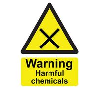 Chicbanners Danger Warning Harmful Chemicals Safety Sign Self Adhesive Gloss Sticker 160mm x 125mm