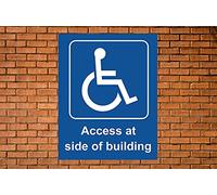 Chicbanners Disabled Access At Side Of Building Safety Warning Safety Sign Self Adhesive Gloss Sticker 160mm x 125mm