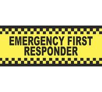 Chicbanners Emergency First Responder Sign Notice Adhesive Sticker 160mm x 65mm Yellow / Black Vinyl Minimalist Warning Sign Sticker