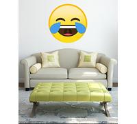 Chicbanners Emoji Emoticon Cry Crying Laughing Laughter Face Wall Art High Gloss Sealed Adhesive Vinyl Sticker 330mm x 330mm